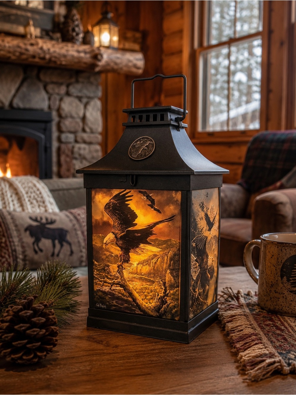 Ted Blaylock Bald Eagle Decorative Lantern Wildlife Cabin Decor Collectible